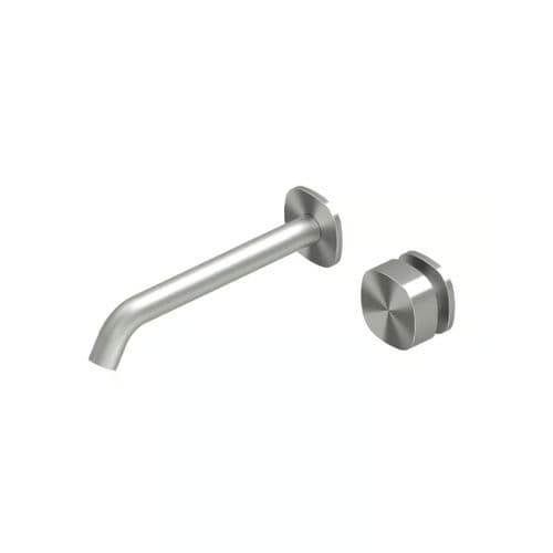 Miscelatore per lavandino - SUPER 22 11T - QuadroDesign - da parete / da incasso / in acciaio inossidabile spazzolato