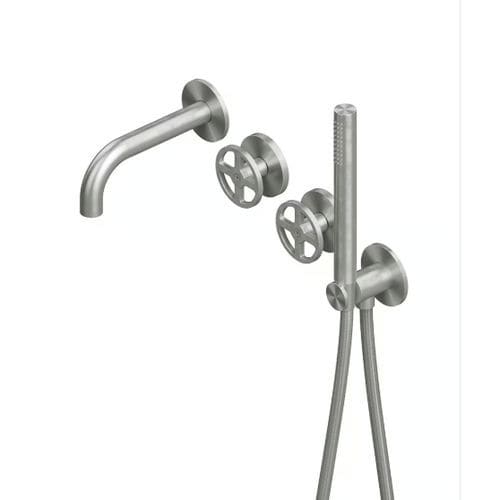Set vasca in acciaio inossidabile 316L - VALVOLA02 20 69 - QuadroDesign - da parete / contemporaneo / 2 fori