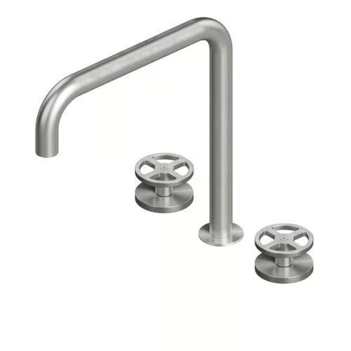 Miscelatore doppio comando per lavandino - VALVOLA02 20 32V - QuadroDesign - da piano / in acciaio inossidabile 316L / in acciaio inossidabile AISI 316