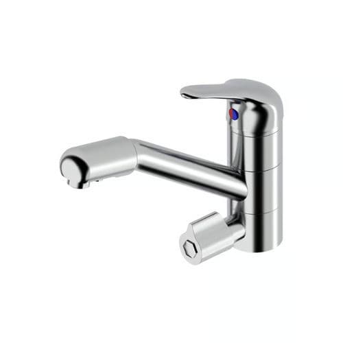 Miscelatore da appoggio - IDEALAQUA 64P/1 - QuadroDesign - in ottone / da cucina / a tre vie