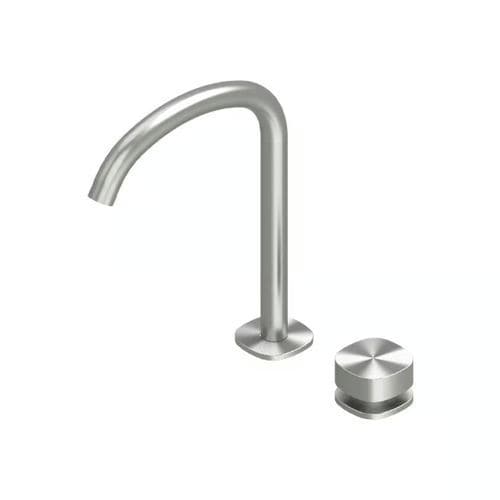 Miscelatore per lavandino - SUPER 22 32T - QuadroDesign - da appoggio / da incasso / in acciaio inossidabile spazzolato