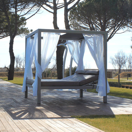 Dormeuse contemporanea - TIFFANY SOFT - FIVE STARS ITALY - in Stamskin® / in alluminio / con supporto in metallo