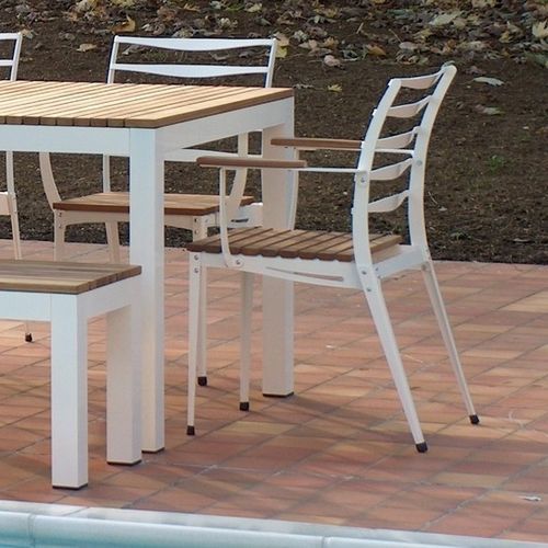 Sedia da giardino contemporanea - TWIN - FIVE STARS ITALY - da esterno / in alluminio / in teak