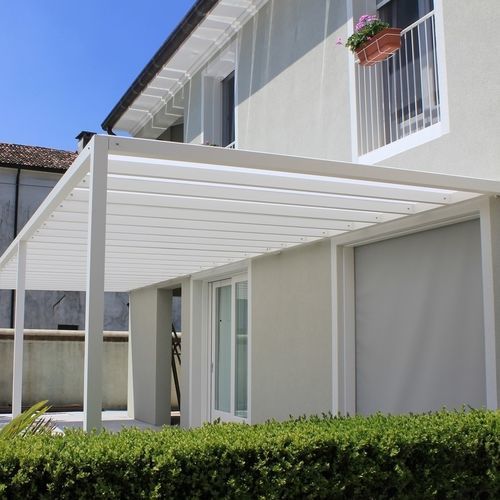 Pergola autoportante - CLOE - FIVE STARS ITALY - addossata / in alluminio / con copertura in policarbonato