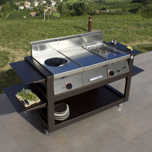 Cucina da esterno - CUBE 1200 - FIVE STARS ITALY - contemporanea / in alluminio / modulare