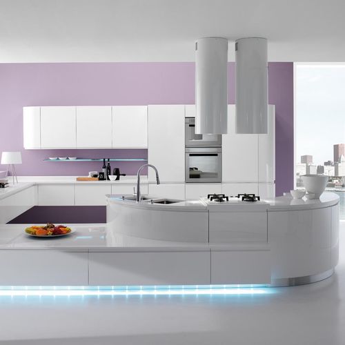 Cucina contemporanea - SEVEN - Torchetti Cucine - in laminato / con isola / senza maniglie