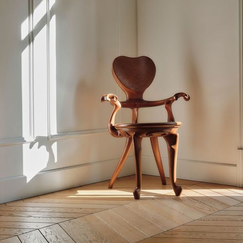 Sedia in stile Art Nouveau - CALVET  - BD Barcelona Design - da interno / in rovere / con supporto in quercia