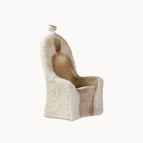 Poltrona design originale - INVISIBLE PERSONAGE - BD Barcelona Design - in pelle di pecora / lampada / bianca