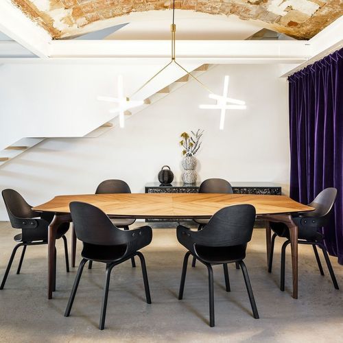 Tavolo contemporaneo - GAULINO  - BD Barcelona Design - in MDF / impiallacciato in legno / con supporto in noce