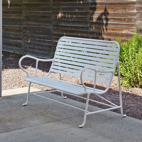 Panca da giardino contemporanea - GARDENIAS  - BD Barcelona Design - in alluminio estruso / in laminato / con schienale