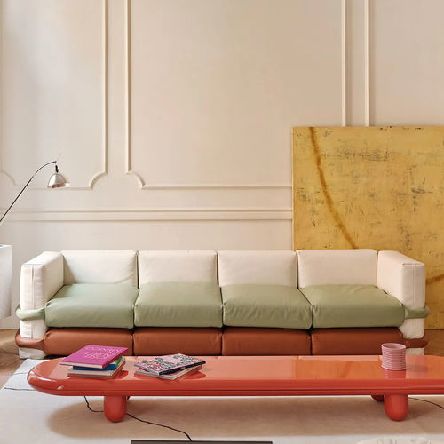 Divano modulare - PILLOW  - BD Barcelona Design - contemporaneo / in pelle / con braccioli