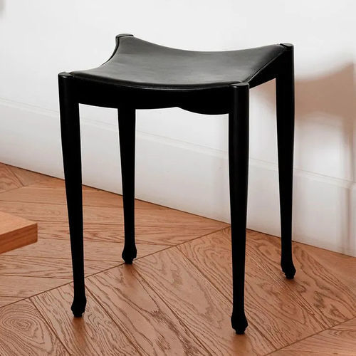 Sgabello contemporaneo - GAULINO  - BD Barcelona Design - in pelle / con supporto in acciaio termolaccato / nero