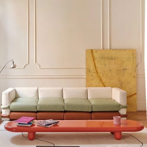 Tavolino basso contemporaneo - EXPLORER  - BD Barcelona Design - in MDF laccato / con supporto in acciaio verniciato / ovale