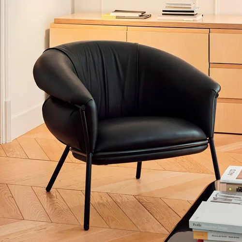 Poltrona contemporanea - GRASSO  - BD Barcelona Design - in tessuto / in pelle / in acciaio verniciato
