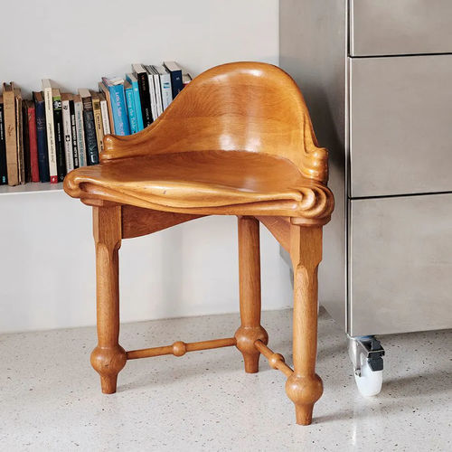 Sgabello in stile - CALVET  - BD Barcelona Design - in rovere / con supporto in quercia / con 3 piedi