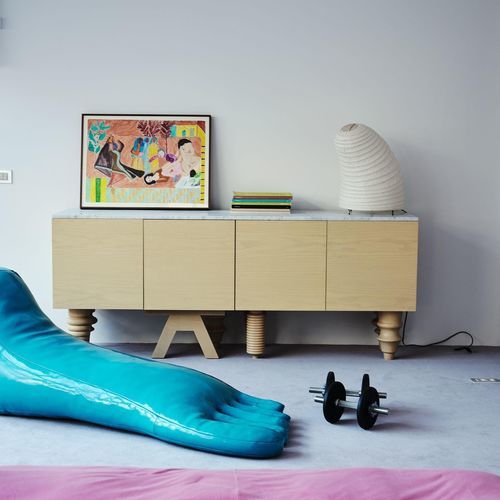 Credenza contemporanea - MULTILEG - BD Barcelona Design - impiallacciata in legno / in MDF / in vetro