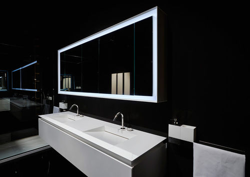 Mobile lavabo doppio - K.FLY - RI.FRA MOBILI - sospeso / in Corian® / contemporaneo