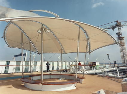 Tensostruttura a membrana e funi - AWNINGS - ACS-PRODUCTION - per copertura / per tettoia / con membrana in PVC