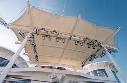 Tensostruttura a membrana e funi - BANDSTANDS - ACS-PRODUCTION - per tettoia d'entrata / con membrana in ETFE / per spazi pubblici