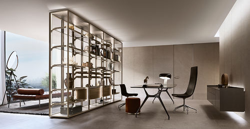 Credenza alta - COVER FREESTANDING - RIMADESIO - contemporanea / in vetro / in alluminio