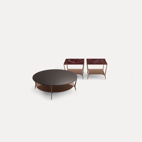 Tavolino basso contemporaneo - PLANET - RIMADESIO - in alluminio / in rame / in nichel