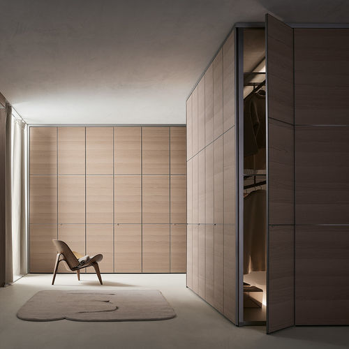 Porta per armadio da interno - COVER PURE - RIMADESIO - in teak / in legno / in vetro