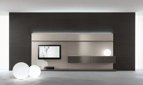 Parete attrezzata TV contemporaneo - ABACUS LIVING - RIMADESIO - in vetro