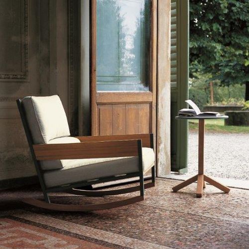 Poltrona contemporanea - NAP 082 - RODA - in tessuto / in teak / in metallo