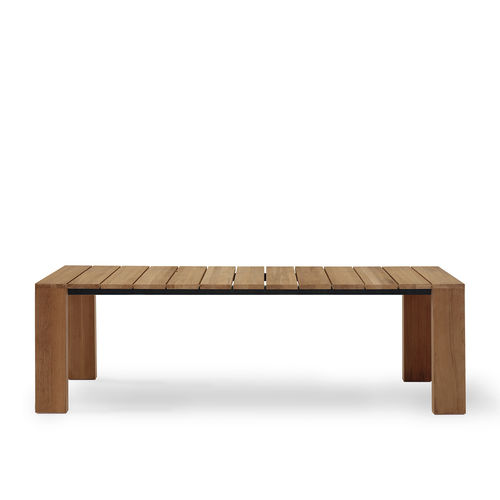 Tavolo contemporaneo - PIER 025 - RODA - in teak / con supporto in teak / rettangolare