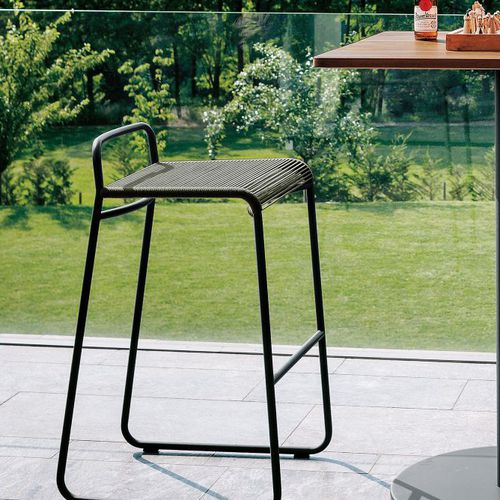 Sgabello da bar contemporaneo - HARP 350 - RODA - in poliestere / con supporto in acciaio inossidabile / a slitta