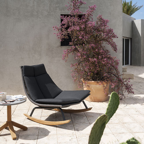 Chauffeuse contemporanea - LAZE 003 - RODA - in tessuto / in acciaio inossidabile / con cuscino rimovibile