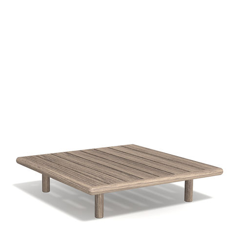 Tavolino basso contemporaneo - EDEN 020 - RODA - in teak / con supporto in teak / quadrato
