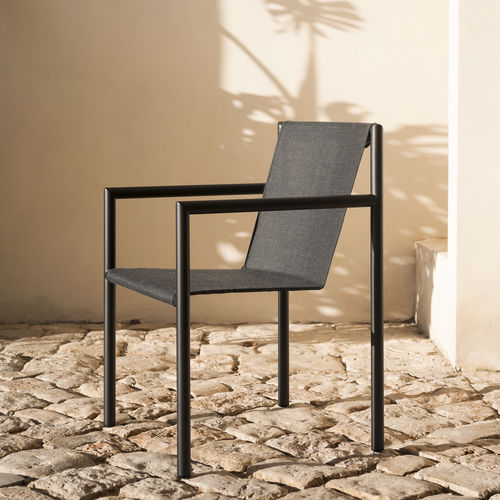 Sedia da pranzo contemporanea - PLEIN AIR 059 - RODA - da esterno / in Batyline® / con supporto in acciaio inossidabile laccato