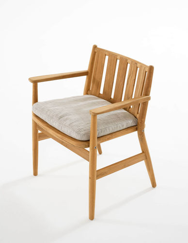 Sedia da giardino contemporanea - LEVANTE 001 - RODA - da esterno / in teak / con supporto in legno