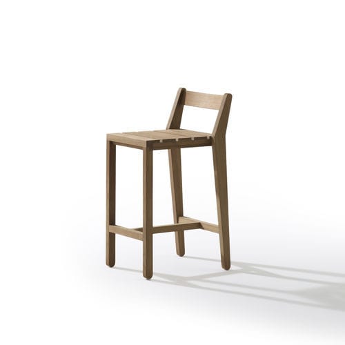 Sedia alta contemporanea - ZANIA 050 - RODA - da esterno / in iroko / con supporto in iroko
