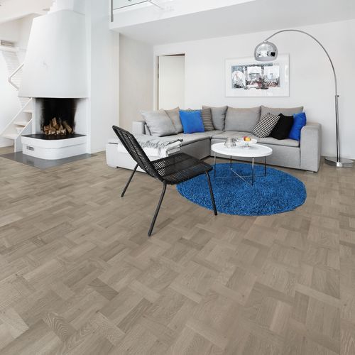 Parquet multistrato - TIME GREY - Karelia - in rovere / oliato / spazzolato