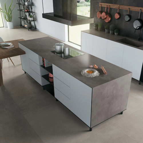 Piano di lavoro in gres porcellanato - BOOST - Atlas Concorde - per uso residenziale / da interno / grigio