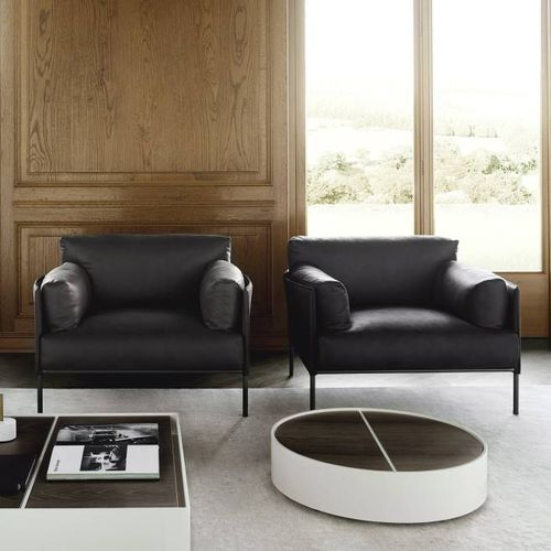 Poltrona contemporanea - GREENE  - Living Divani - in pelle / in tessuto / in acciaio laccato