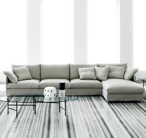 Divano modulare - CHEMISE - Living Divani - contemporaneo / in tessuto / in pelle