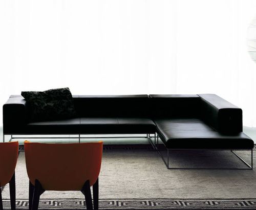 Divano modulare - ILE  - Living Divani - contemporaneo / in tessuto / in pelle