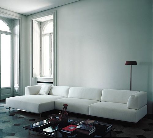 Divano modulare - METRO² - Living Divani - contemporaneo / in tessuto / in pelle