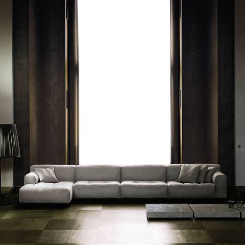 Divano modulare - SOFTWALL - Living Divani - contemporaneo / in tessuto / in pelle