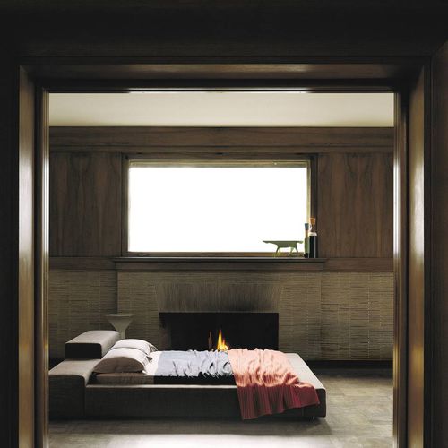 Letto matrimoniale - EXTRA WALL - Living Divani - contemporaneo / imbottito / con testiera imbottita