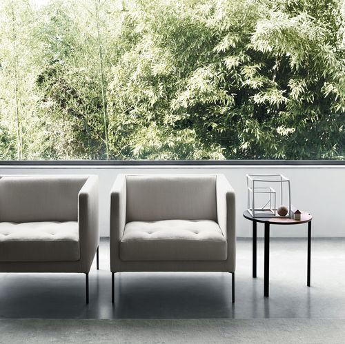 Poltrona contemporanea - EASY LIPP - Living Divani - in tessuto / in pelle / in abete