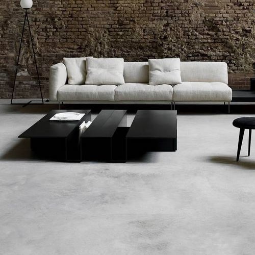 Tavolino basso contemporaneo - GREK - Living Divani - in MDF / in alluminio / con supporto in MDF