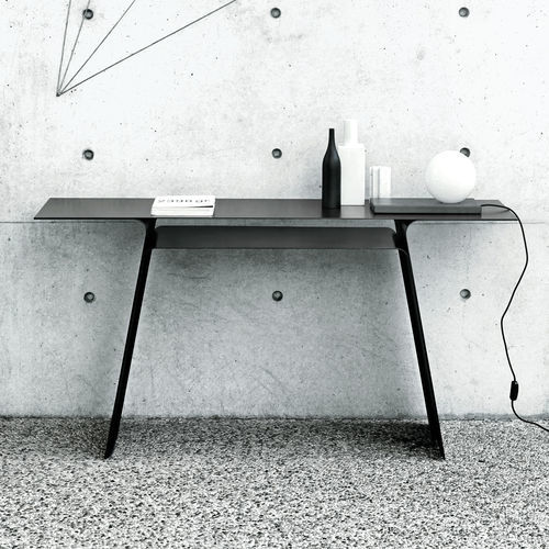 Consolle contemporanea - INARI - Living Divani - in acciaio / in lamiera d'acciaio / con supporto in acciaio