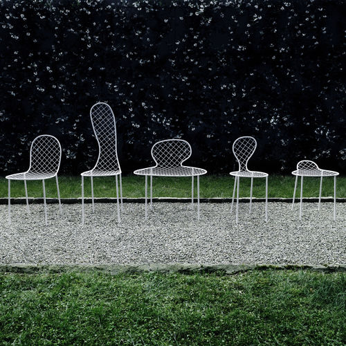 Sedia da giardino contemporanea - FAMILY  - Living Divani - da esterno / in acciaio / in tessuto