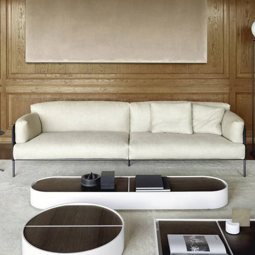 Divano contemporaneo - GREENE - Living Divani - in tessuto / in pelle / con braccioli