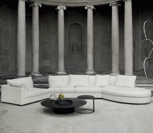 Divano modulare - FLOYD - Living Divani - contemporaneo / in tessuto / in pelle