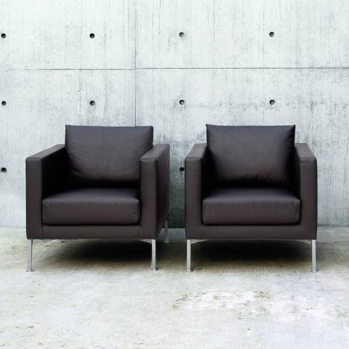 Poltrona contemporanea - BOX - Living Divani - in tessuto / in pelle / in pino